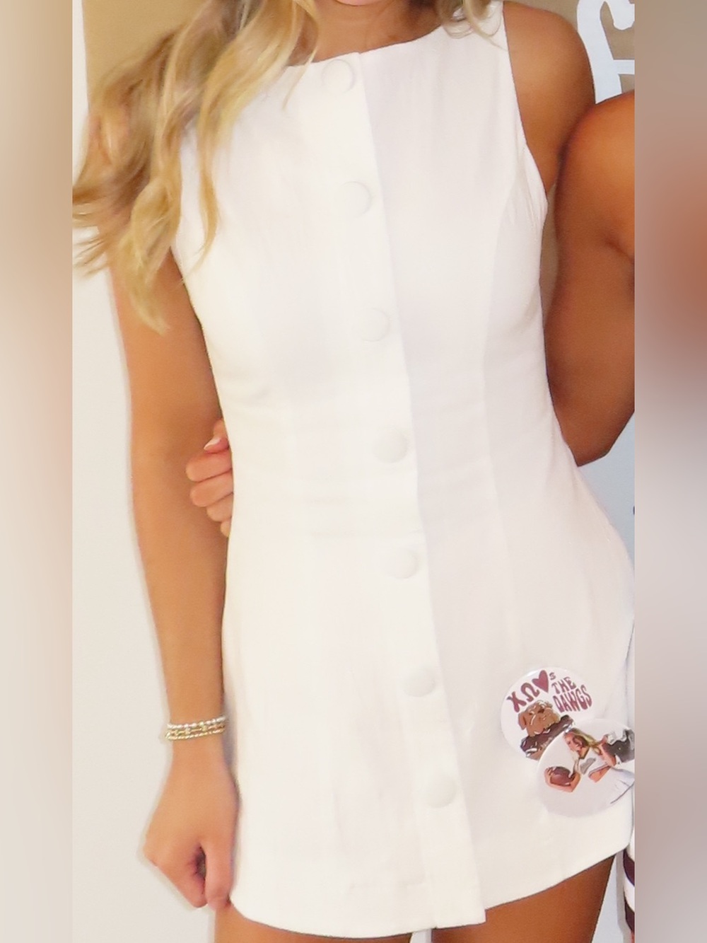 Sabo Skirt White Button-Front Dress - Picture 2 of 2